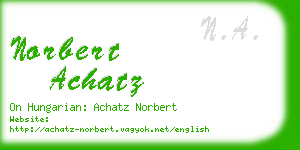 norbert achatz business card